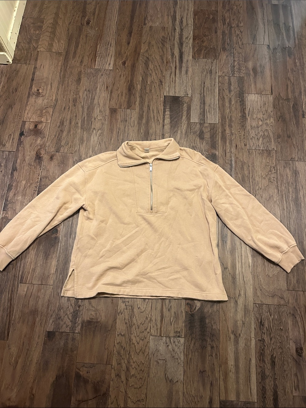 Old Navy Men's Zip-Up Fleece Pullover - Beige oversized